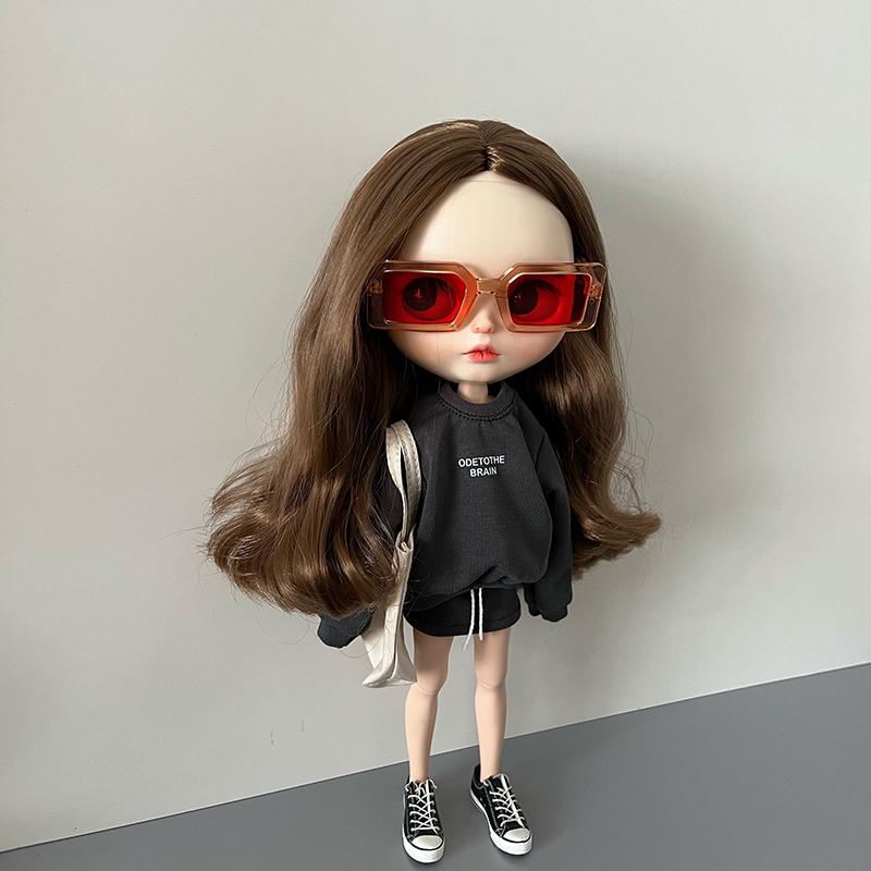 New Handmade Blythe Clothes 2 Piece Set Sweater and Short Skirt Sport Casual Suit for Blyth OB24 Azone Licca Pullip 1/6 Dolls