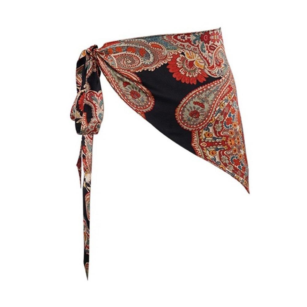 Tassel Triangular Waistband Bohemian Triangular Scarf Belt Floral Triangular Belt Ethnic Outfits 1