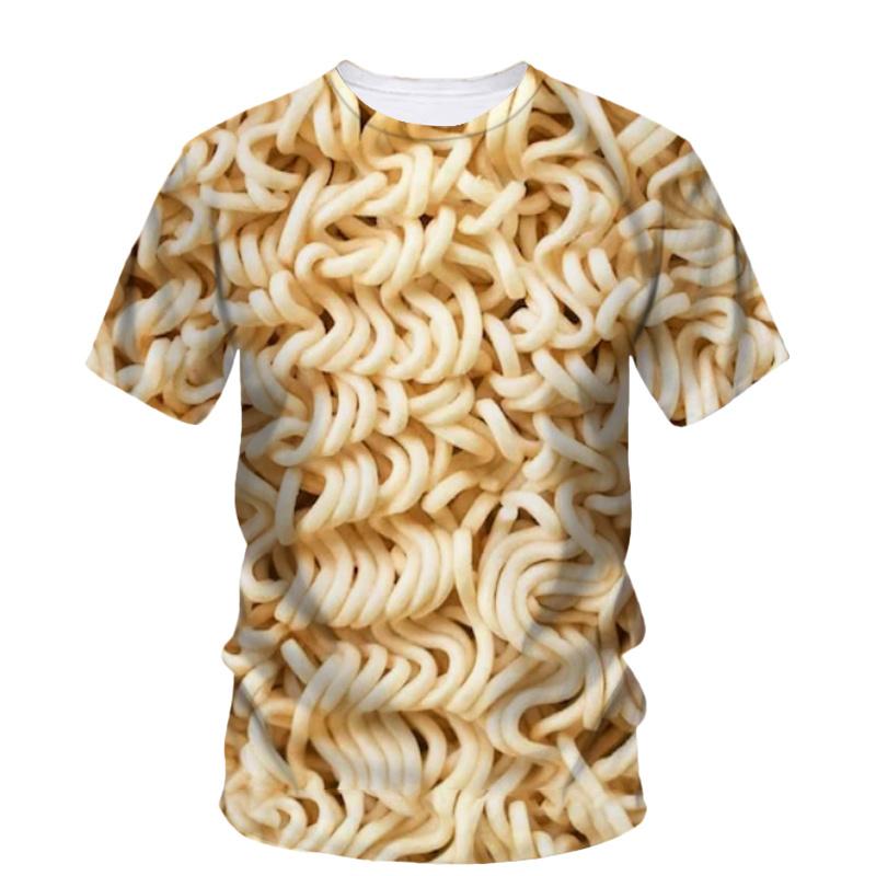 Creative Potato Chip 3d Printed T-shirt Summer Men's Short Sleeve Fashion Popcorn Noodles Graphic