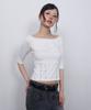 LMR Hot Fix Eyelet Boat Neck T-Shirt White