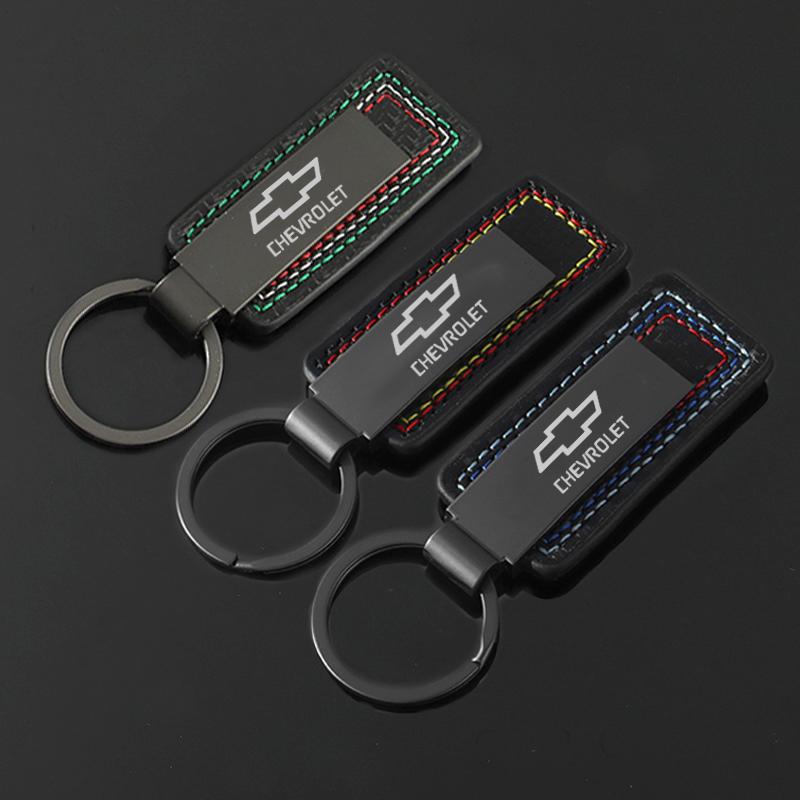 for Chevrolet High-Grade Metal Leather Key Rings Keyrings Car Keychain Blazer IMPALA Cobalt ORLANDO SILVERADO SUBURBAN TRAX BOLT