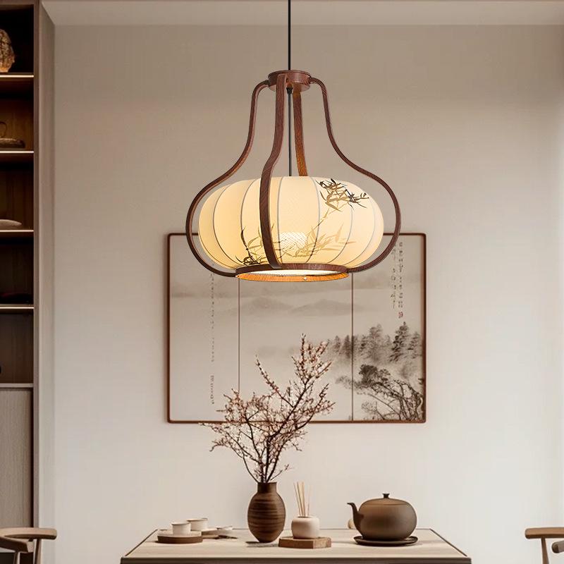 Song Dynasty Zen-Inspired Mid-Century Lantern Chandelier for Living Room, Restaurant, or Bedroom
