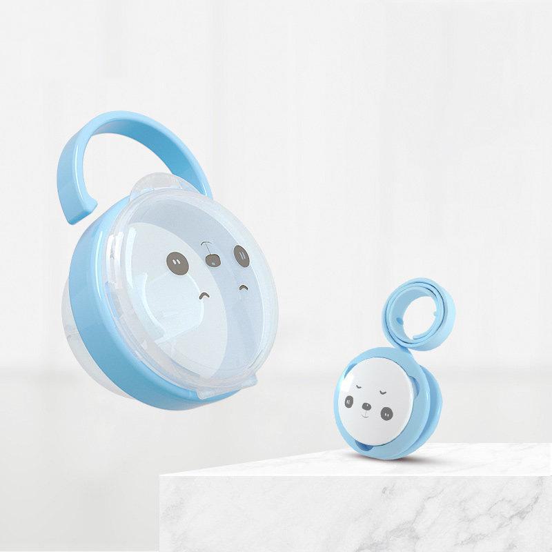 

Зажим для соски с изображением панды и прозрачный контейнер для хранения, 2 стиля синий