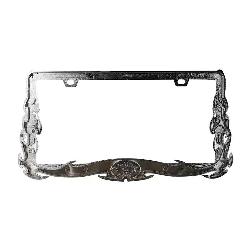 2pc Animal Chain Skeleton Shape Personalized Creative License Plate Frame ABS N Standard Vehicle Plate Holder