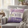 Polyester Material Cushion Cover Lavender Style Pattern Home Decor Pillowcase  Home Decor