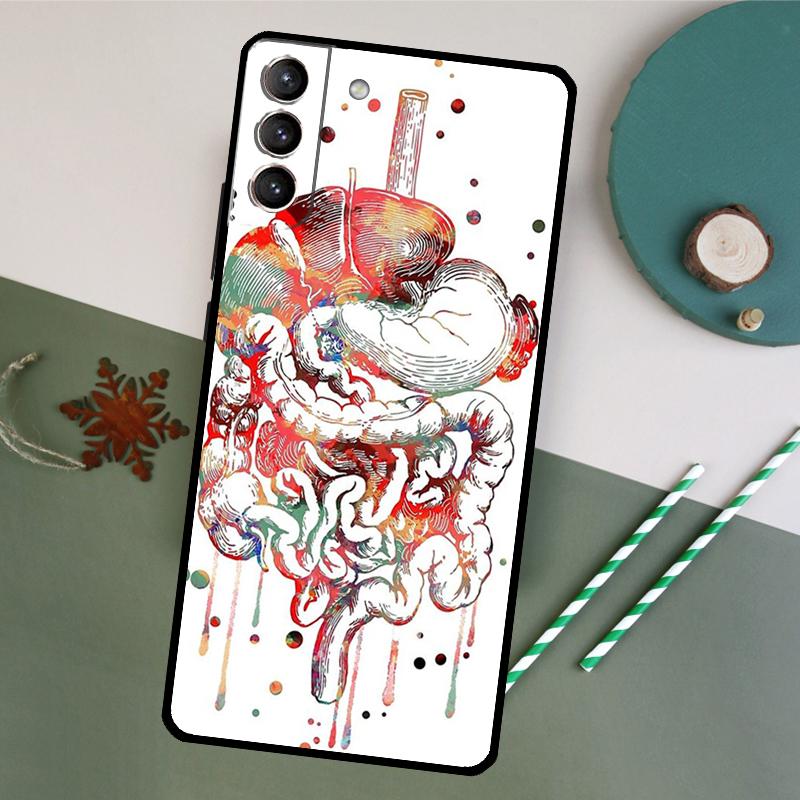 Medical Human Organs Meridian Art Phone Case For Samsung Galaxy S26 S24 Ultra S20 S21 S22 S23 S25 Plus S10 S25 FE Back Cover