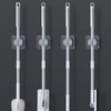 1/2/4 Modern Wall Mounted Mop and Broom Rack - No Drilling Required, Durable Plastic Storage Hooks