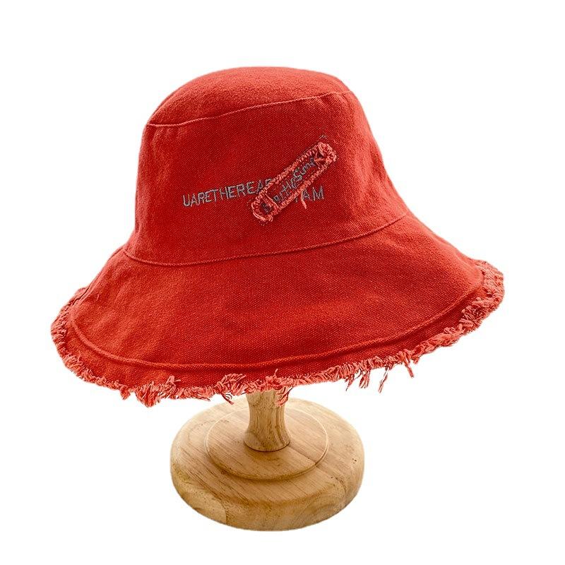 Hat Women'S Summer Big Brim Japanese Face Cover Summer Big Brim Fisherman Versatile Shade Tide Fashion Sunscreen Hat