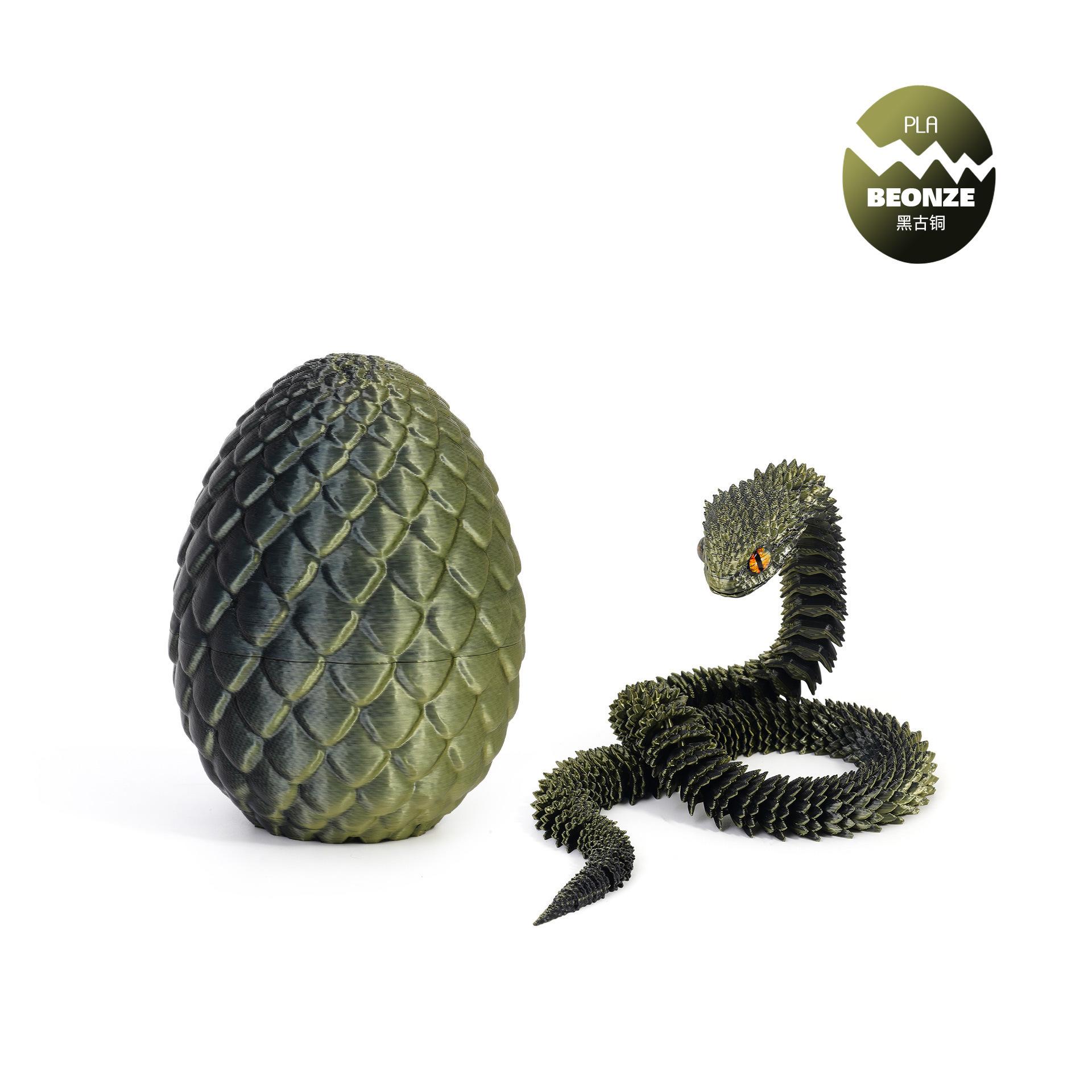 3D Geprint Gearticuleerd Slang Draak Ei Speelgoed Flexibele Gewrichtsslang Fidget Speelgoed Paascadeau Verrassingsspeelgoed voor Kinderen Verjaardagsfeestje F