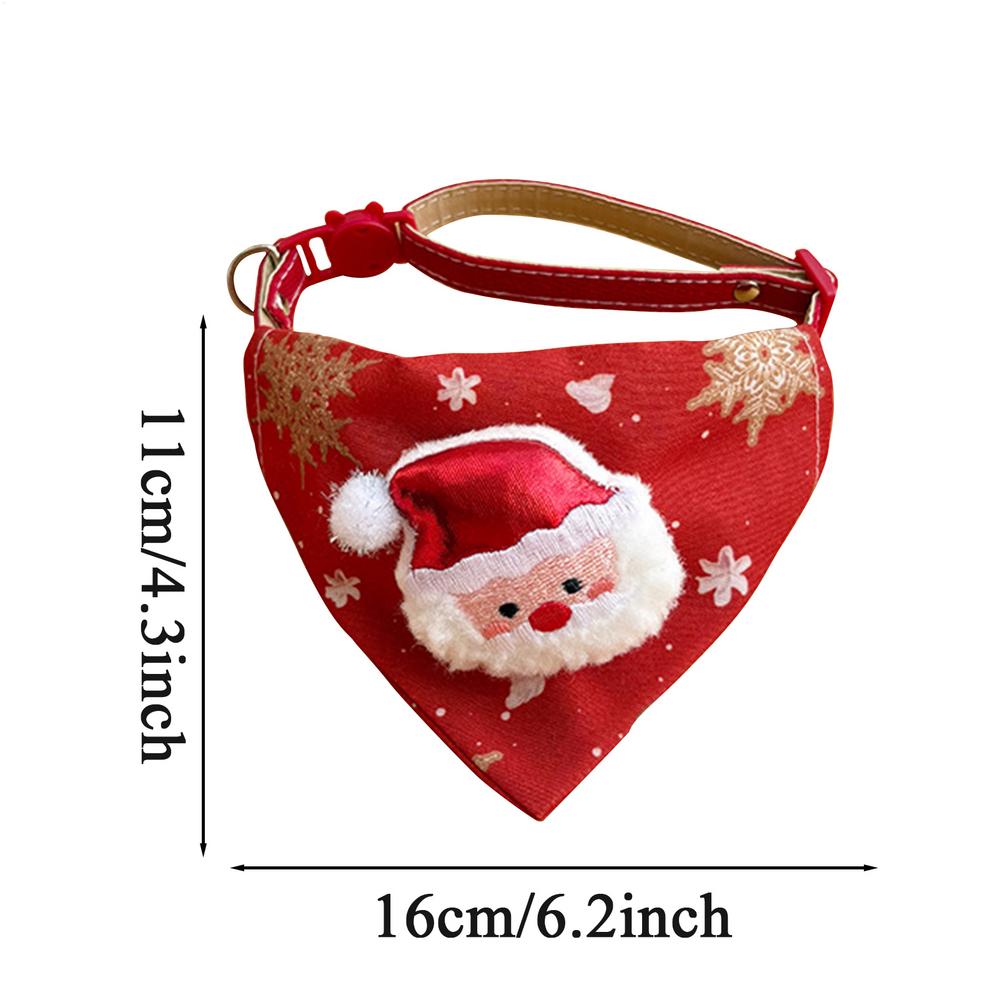 Christmas Cat Bandana Collar Elastic Holiday Dress Up Pet Costume Christmas Pet Bandana For Family Gathering Photoshoot Party