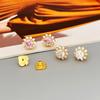 Light Luxury Zircon Inlaid Baroque Stud Earrings, Full Of Diamond Flower Earrings, High-End Earrings.