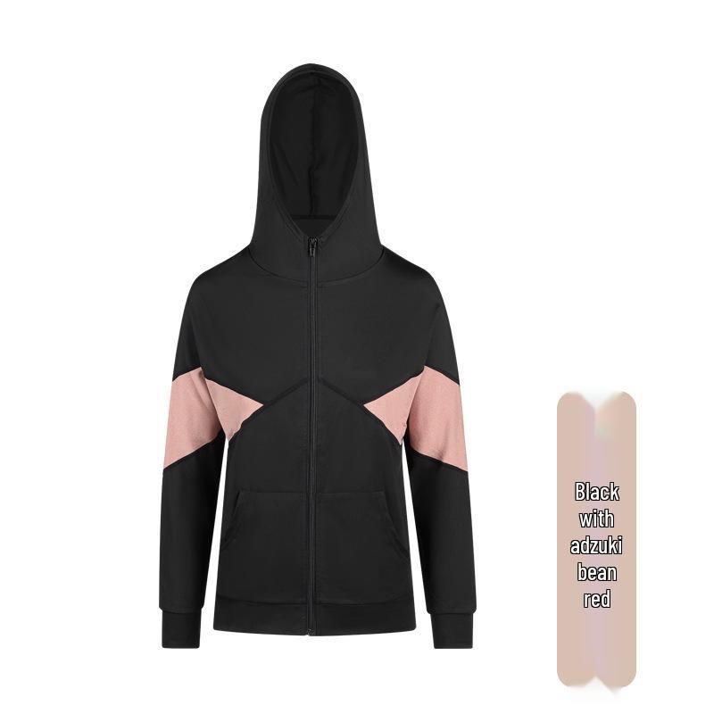 

2025 Women s Plus Size Color Block Sport Hoodie - Casual Fitness & Yoga Wear for Autumn/Winter Small чорний/рожевий