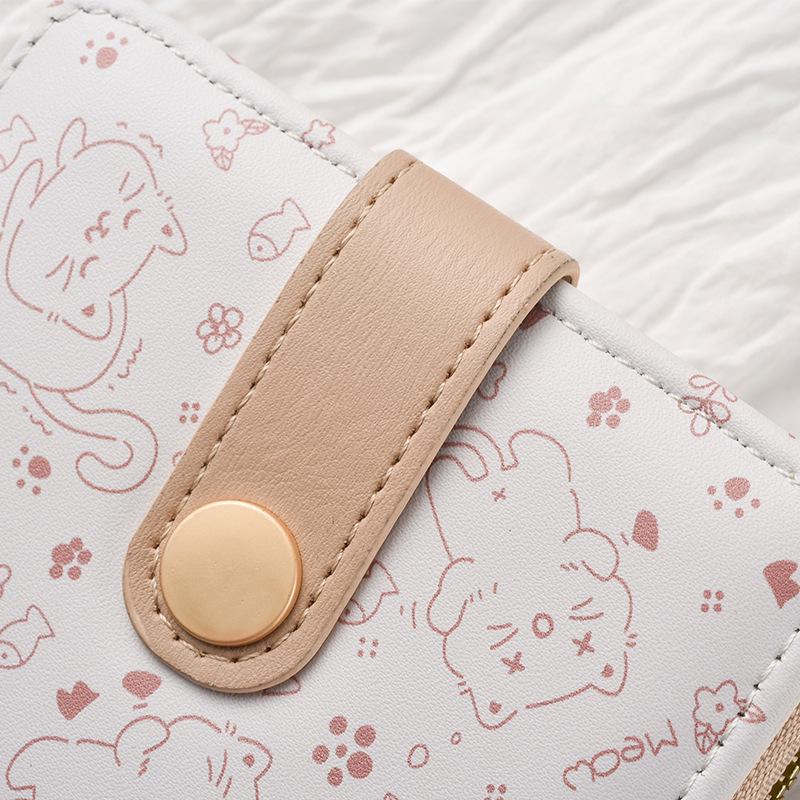 2025 Cute Japanese-Style Cat Coin Purse: Slim, Foldable, Short Wallet for Women