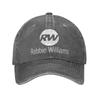 Vintage Robbie Williams Live 2025 Concert Baseball Cap for Unisex Women Distressed Washed Snapback Hat RW Singer Outdoor Gift Hats