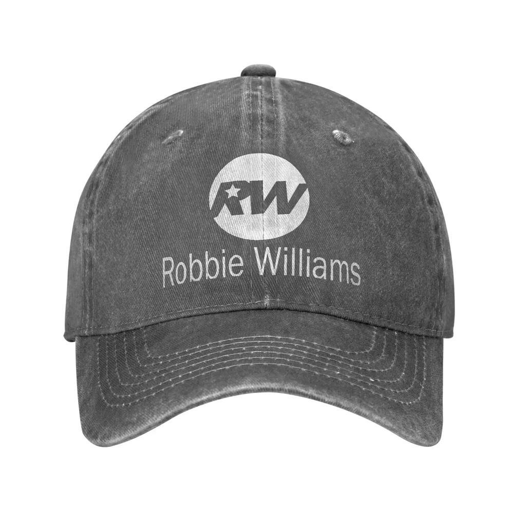 Vintage Robbie Williams Live 2025 Concert Baseball Cap for Unisex Women Distressed Washed Snapback Hat RW Singer Outdoor Gift Hats