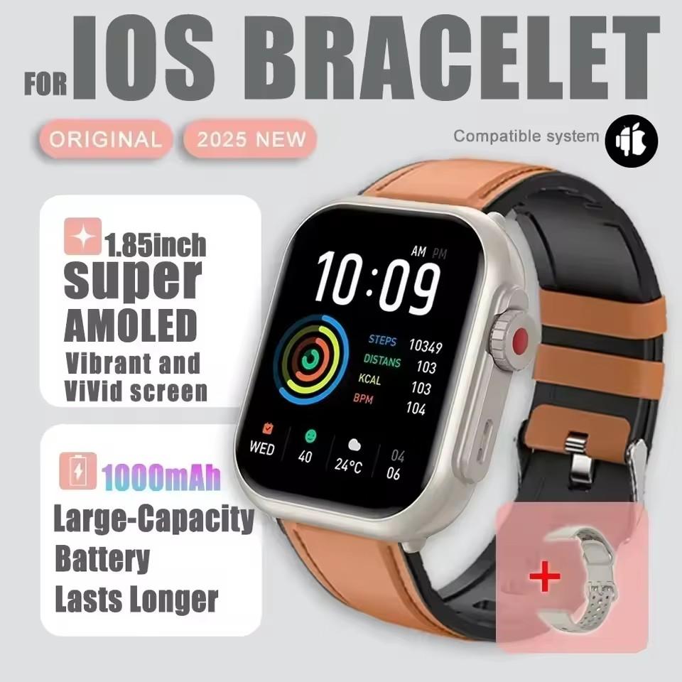 Neue Smartwatch 1000mAh Lange Akkulaufzeit Für Männer Frauen Fitness Sport Bluetooth Anruf Wasserdicht 1,85 Zoll Voll Touch Smartwatch