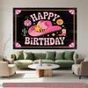 2D Retro Western Cowboy Themed Happy Birthday Backdrop for Kids & Teens Photoshoot