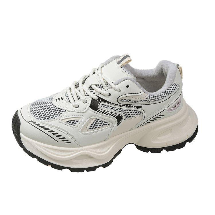 

Leather platform dad shoes 2025 new women s autumn women s shoes show small height increase running casual sports shoes 40