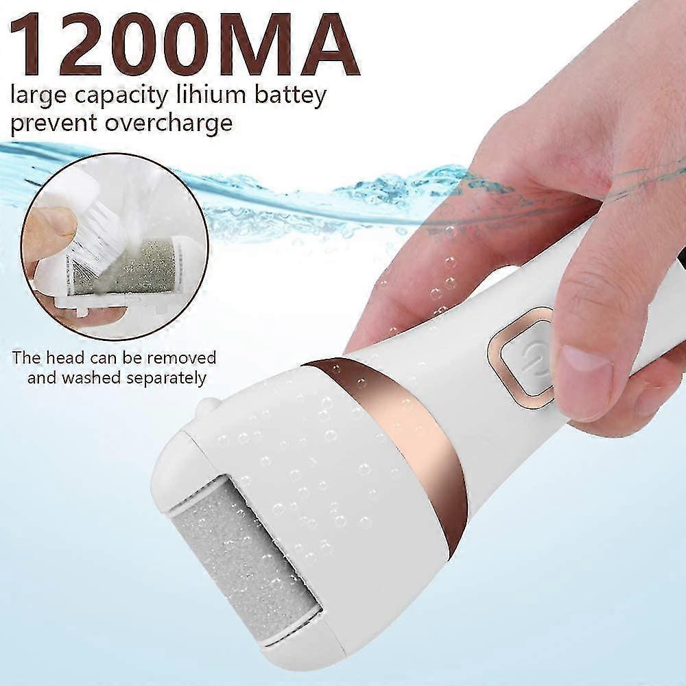 Electric Foot Callus Remover Kit, Rechargeable Callous Removers 3 Grinding Heads Portable Waterproof Foot File, Professional Pedicure Tools Feet Care