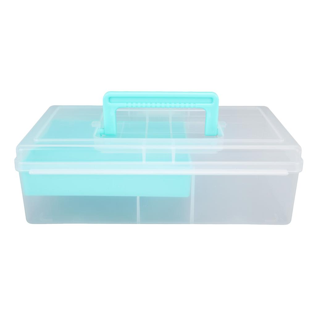 Fishing Bait Box Plastic Lure Case Double Sided Clear with Buckle Comfortable Handle Fishing Tackle for Outdoor Jigs