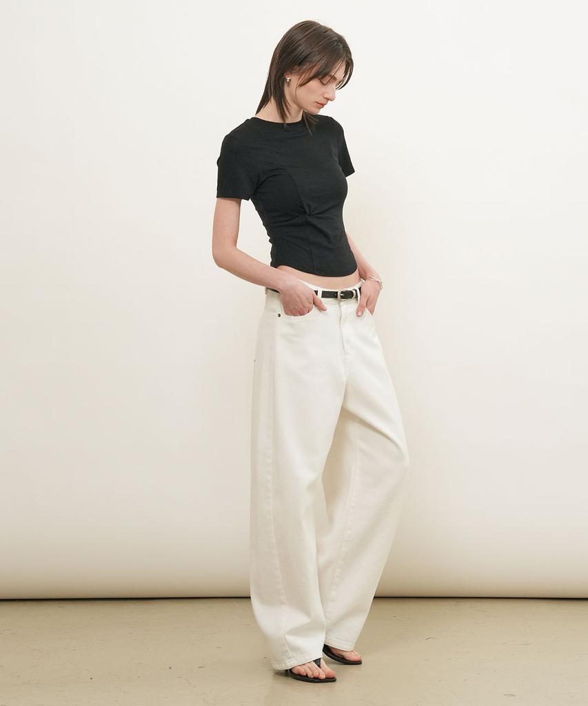 GENERALIDEA Acetate Twist Short Sleeve T-Shirt [Black] / Gf2Lts520