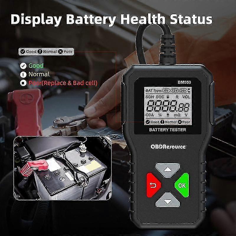 Bm550 Car Battery Tester 6v 12v 24v 100-2000 2ah-220ah Battery System Detect Auto Battery Analyzer