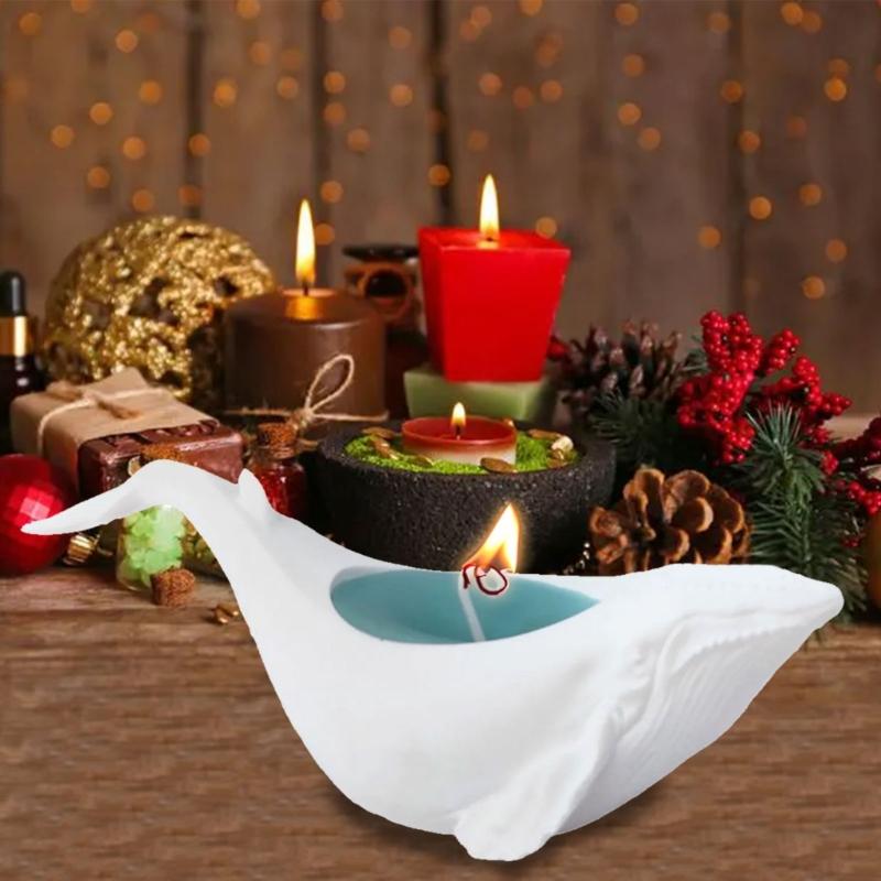 Silicone Candle Holder Molds Whale Shape Candle Cup Molds Silicone Craft Molds Candlestick Molds for Hand-Making Craft