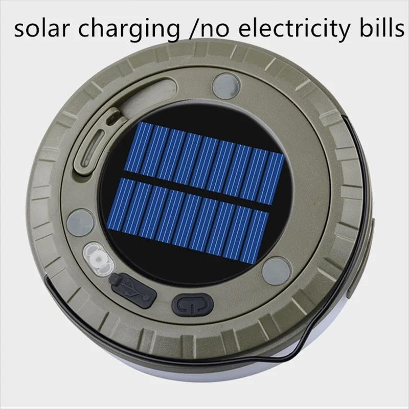 Solar Lights Outdoor Camping Light 10m String Light Outdoor Tent Light RGB Atmosphere Light LED Flashlight with Hook