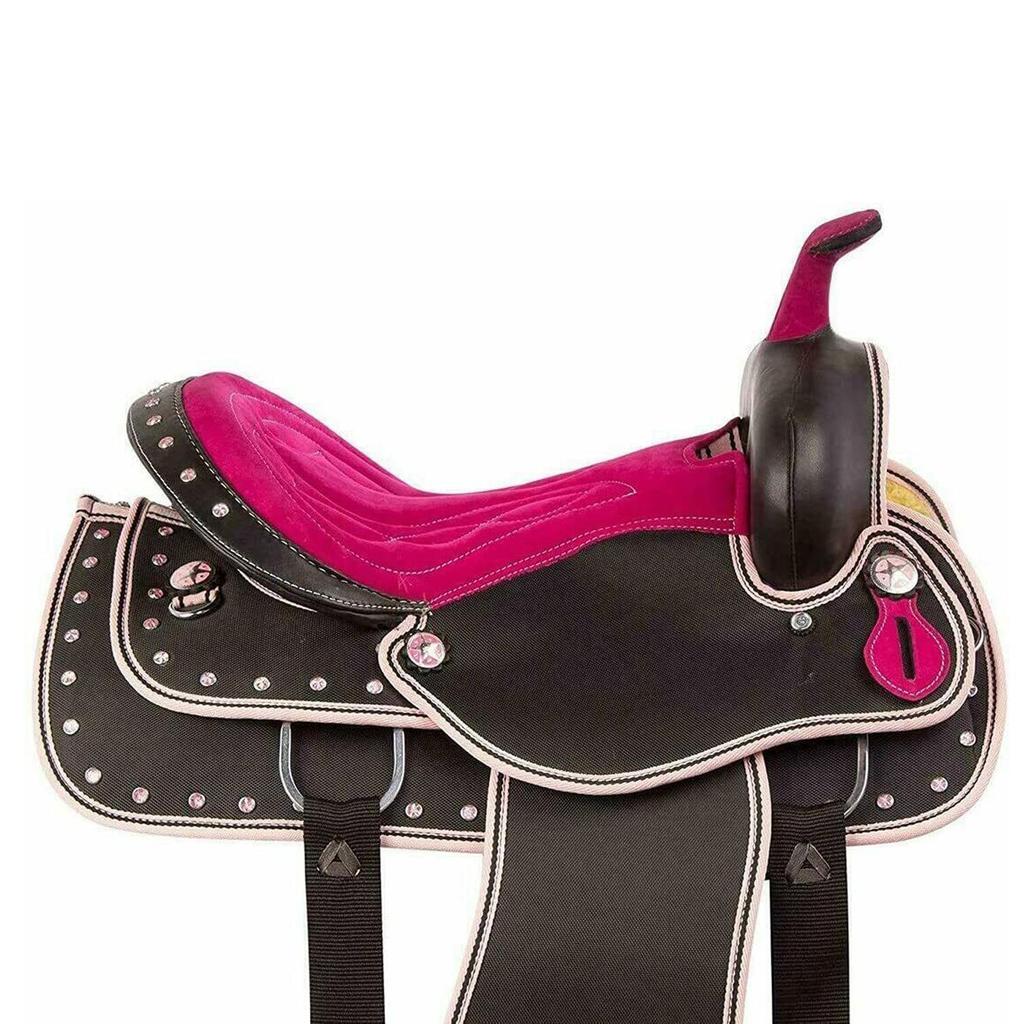 New Synthetic Western Barrel Racing Horse Saddle & Tack Set Available All Sizes and Colors 12, 13, 14, 15, 16, 17, 18 Inches