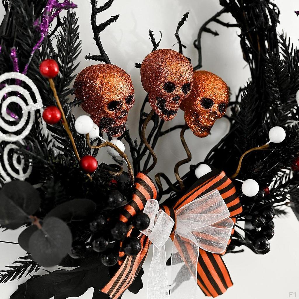 Halloween Wreath for Front Door Decorative Creative Haunted House Garland Artificial