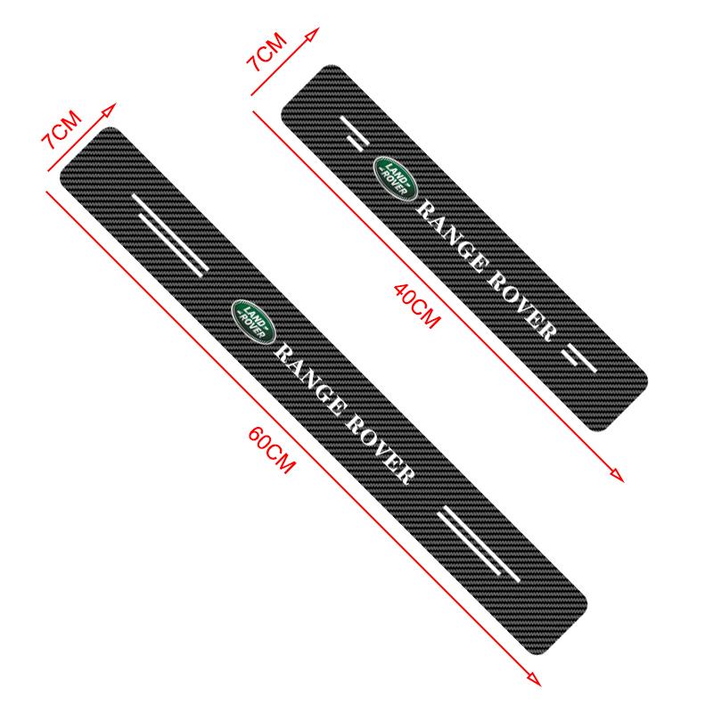 4Pc Car Door Plate Carbon Fiber Threshold Protector Sticker for Land Rover Discovery Range Rover Evpque Defender Car Eyeglass Rover L322 L405