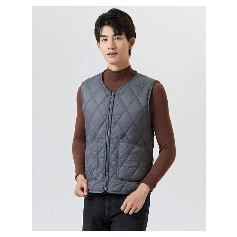 Thick Velvet Cotton Vest for Autumn and Winter Warm Men's Quilted Large Size Cardigan Base Home Vest Jacket