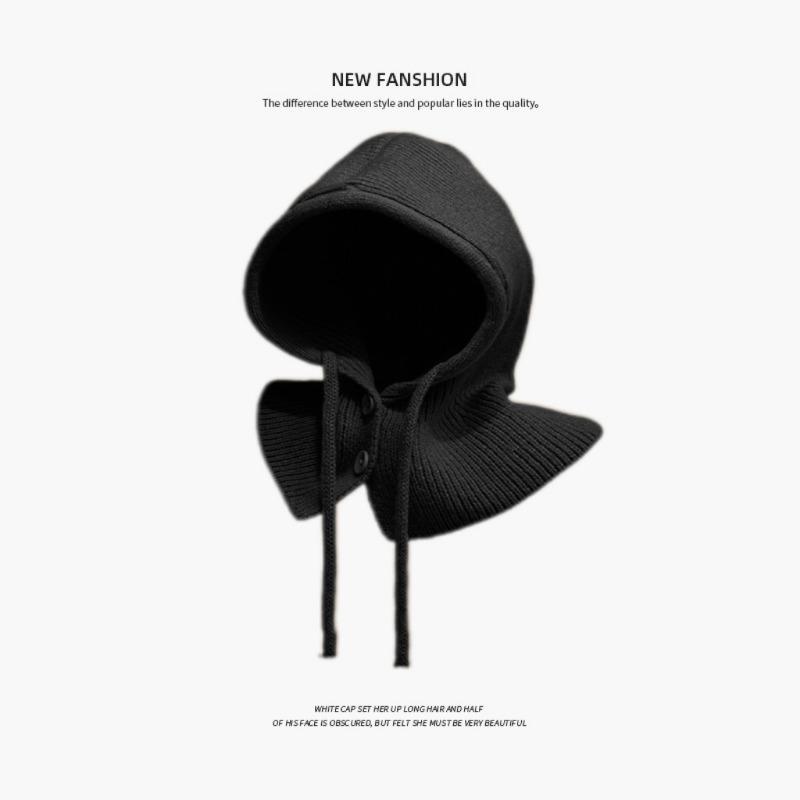 Hat Scarf Integrated Women's Autumn and Winter Warm Ear Protection Wool Hat New Scarf Integrated Shawl Knitted Hat