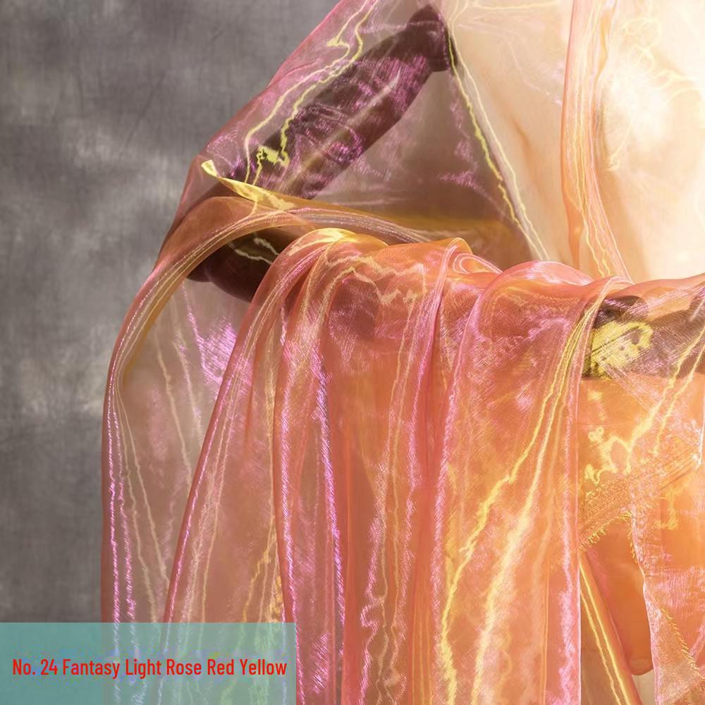 Two-Tone Encrypted Fantasy Organza: Stage Costumes, Wedding Decor, and Handmade Kindergarten Fabric