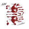 Creepy Text Halloween Decals Horror Stickers, with Spooky Handprints Footprints Printed, Wall Stickers Self-adhesive Decals, for Party And Decorations