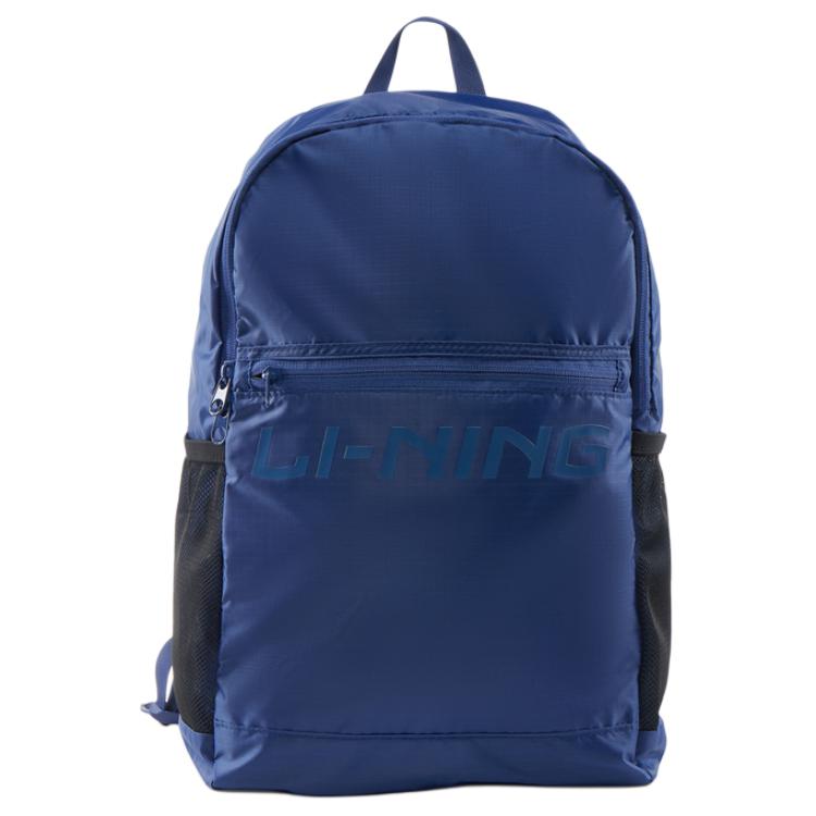 Li Ning Sports Lifestyle Series Portable Practical Versatile Backpack Unisex backpack Dark-Blue YBSV035-1 Dark Blue