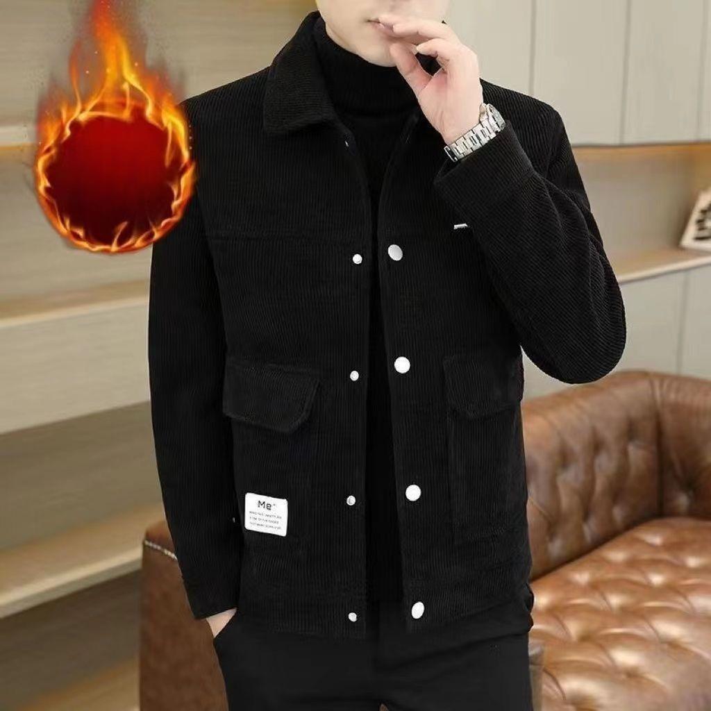 A Mature Korean-style Trendy Lapel Casual Jacket for Men in Autumn and Winter
