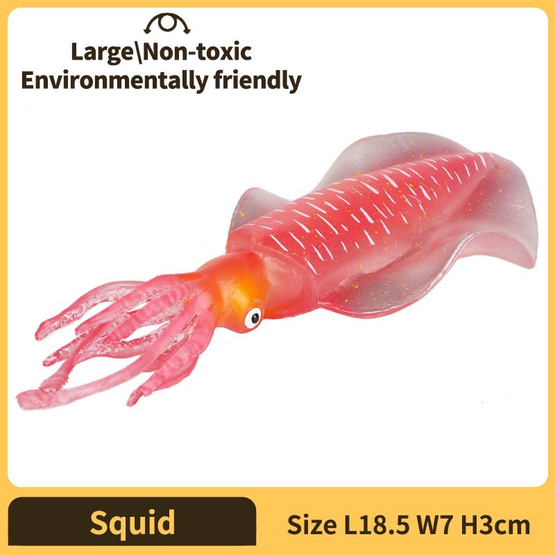 Sea animals Octopus Reef Squid Plaything Figurine Polymer Material Miniature Figure - Fun Learning-Enhancing Play Plaything for Boys, Girls & Kids