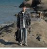 Men's Retro Plaid Long Sleeve Shirt - Spring/Autumn Casual Jacket