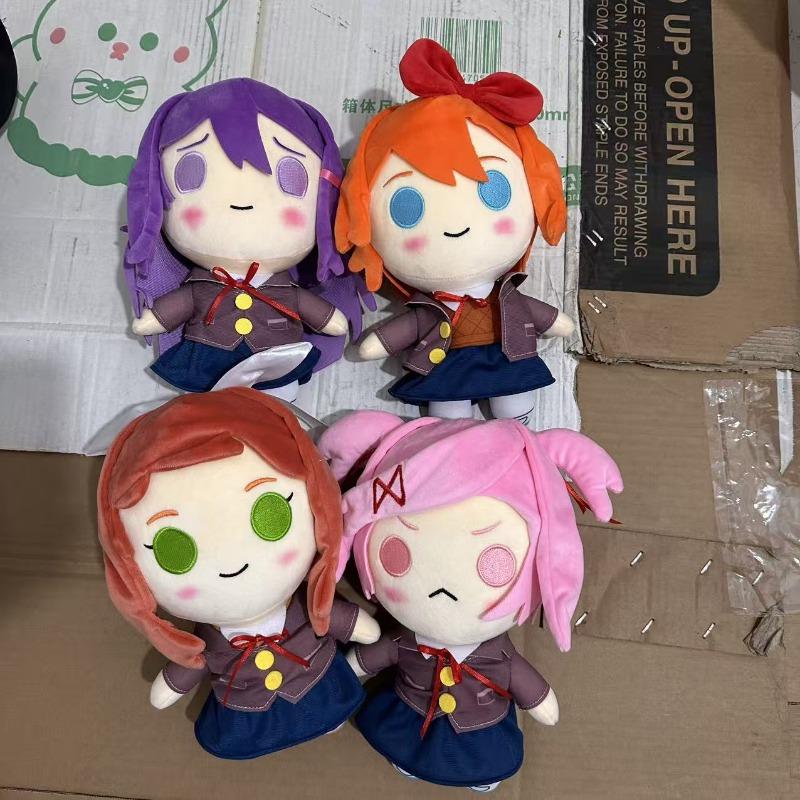 Hot Toys Plush Toy Purple New Cute Doki Doki Literature Club Ddlc Plush Set 4Pcs Sayori Yuri Natsuki Monika Soft Stuffed Doll Anime Plushie For Fans Birthday Gift Home Decor