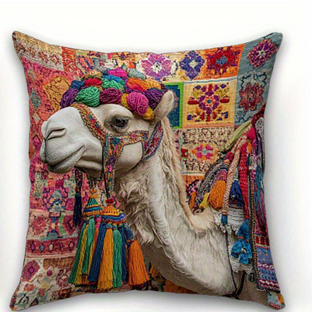 1/4pcs Colorful Camel-Patterned Pillowcases Sofa cushion cover home bedroom room decoration