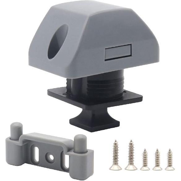Heavy-duty Push Button Latches for Cabinets And Boats, Black Gray