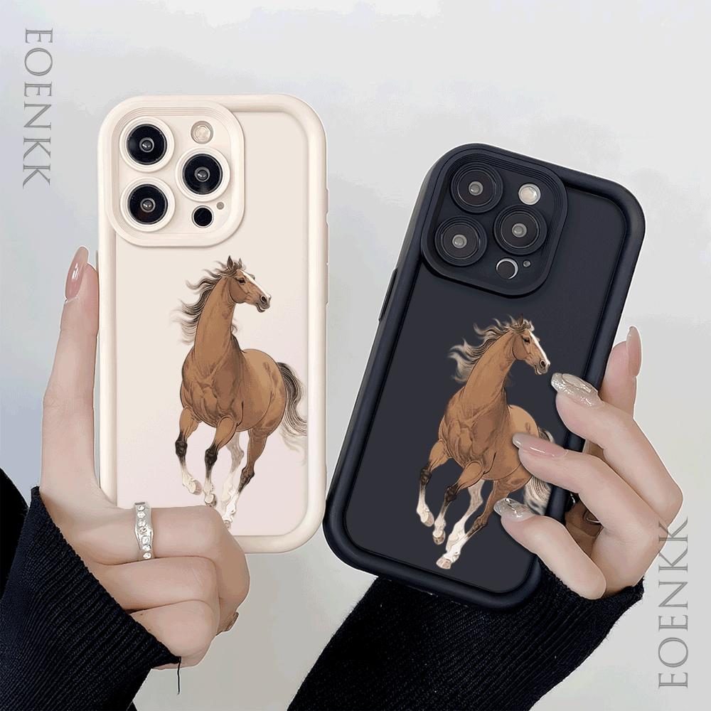 Chinese Zodiac Horse Cattle Shockproof Phone Case for Xiaomi Redmi Note 14/13/12/11/10 Pro/Plus Raised Camera Protection Cover