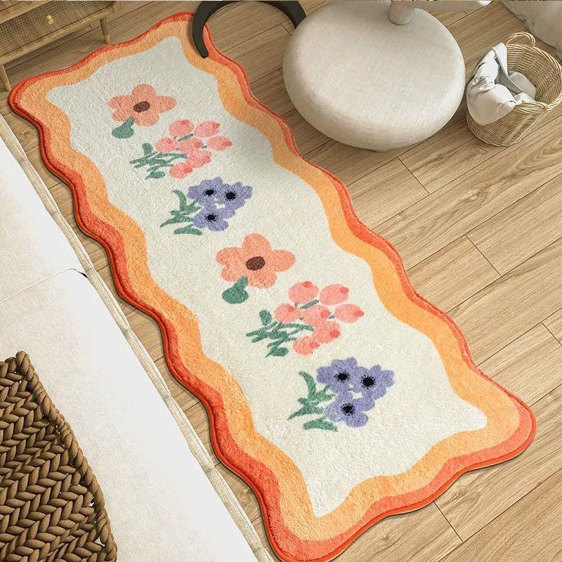 Bedside Carpet Long Floor Mat Bay Window Bedroom Living Room Carpet Thick and Dirt Resistant Floor Mat