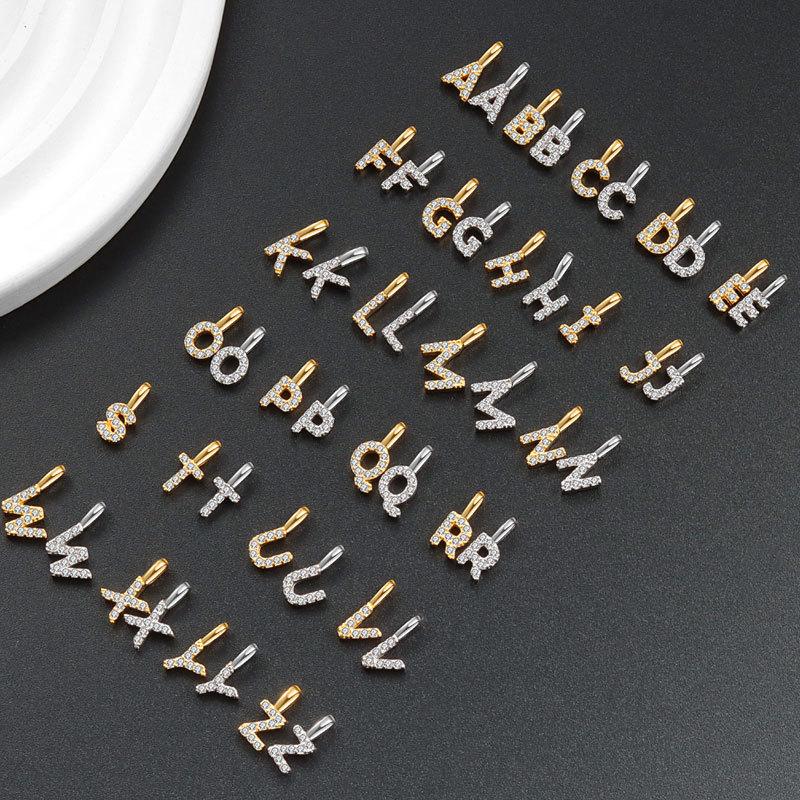 Minimalist Rhinestone Letter Pendant 26 Alphabet Charms For DIY Necklace Bracelet Personalized Jewelry Accessory