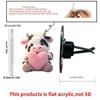 2D Flat Cow Car Vent Clip Decorative Diffuser (fragrance Not Included), Car Interior Decoration, Aromatherapy Clip, Ideal for Holiday Gifts