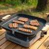 with Oil Outlet Korean Square Grill Pan Nonstick Barbecue Plate Portable Griddle  Camping