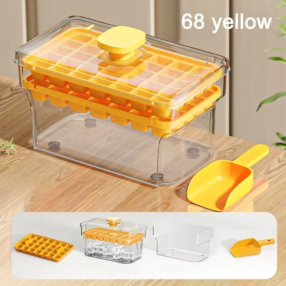 New 34/68 Compartments Ice Cube Mould Press Type With Lid Home Ice Box Ice Tool Ice Compartment Boxs Gifts