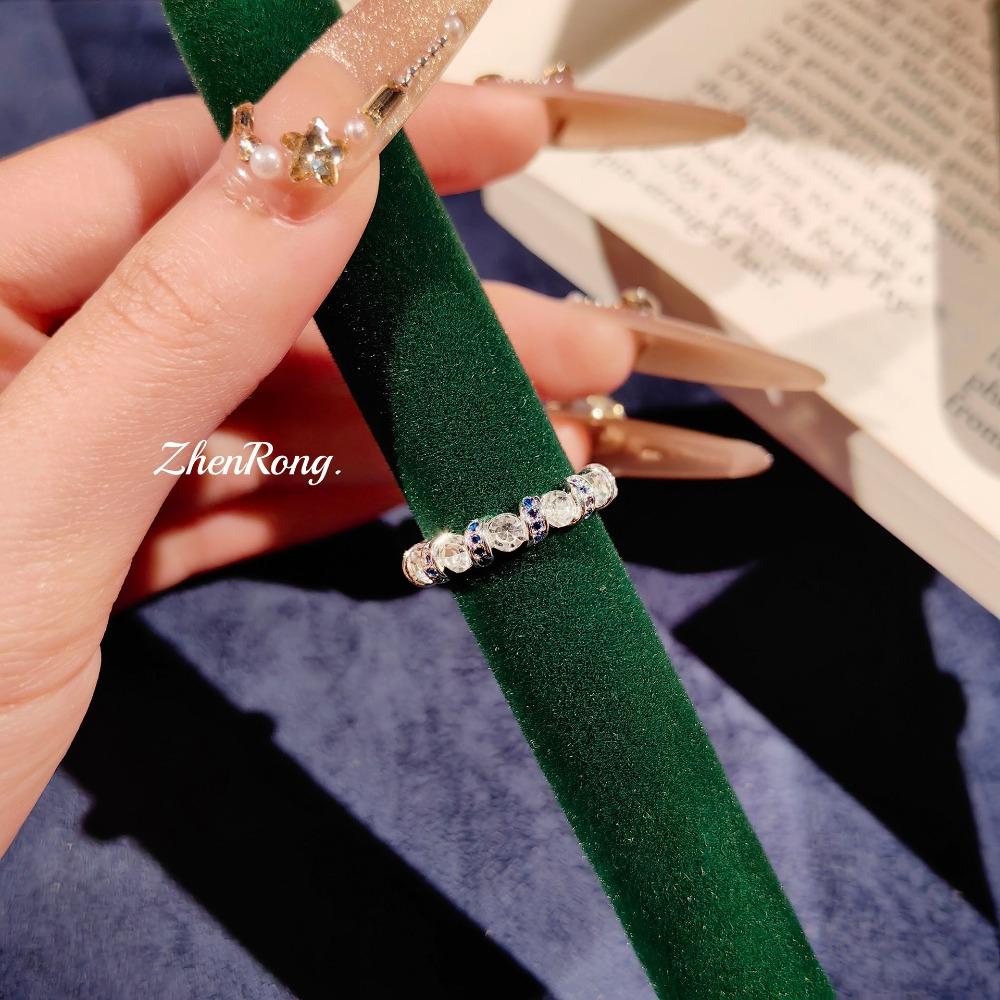 Open Ring French Vintage Minimalist Elegant Irregular Half Circle Diamond Stackable Pinky Ring for Women