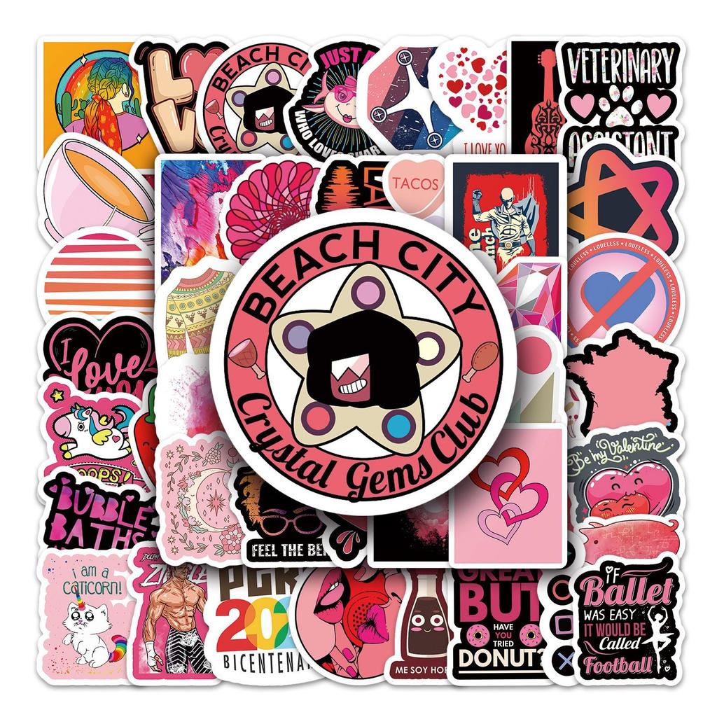 66 Rote Serie Doodle Laptop Koffer Roller Dekoration Cartoon Handy Aufkleber